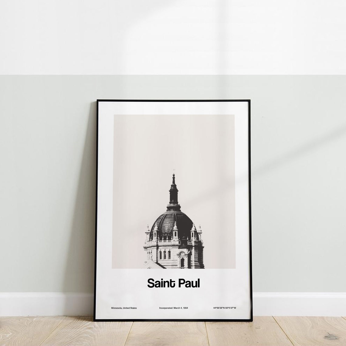 Cathedral Of Saint Paul Minnesota Minimalist Art Print - Image 2