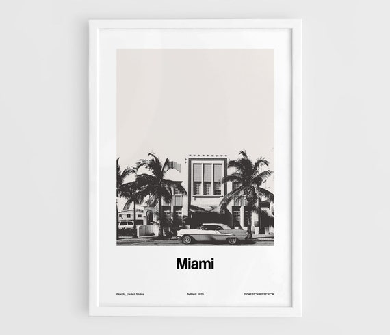 Miami Beach Historic Photo, Art Deco District Poster