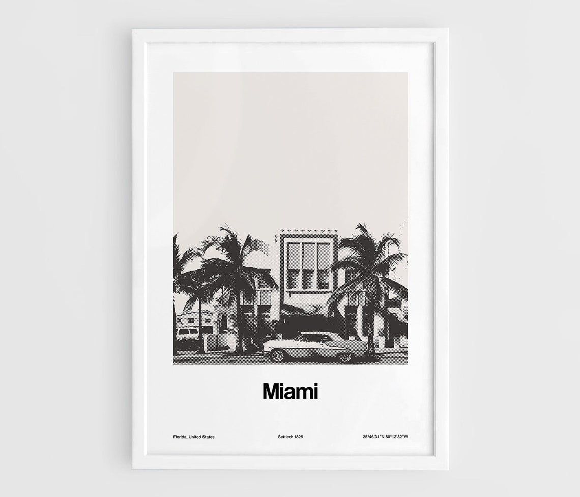 Miami Beach Historic Photo, Art Deco District Poster