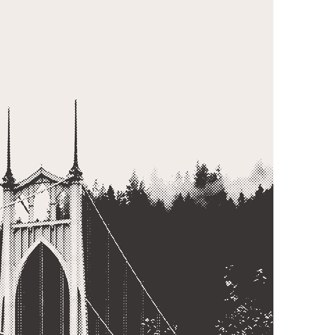 Portland, Oregon St Johns Bridge Minimalist Art Print - Image 3