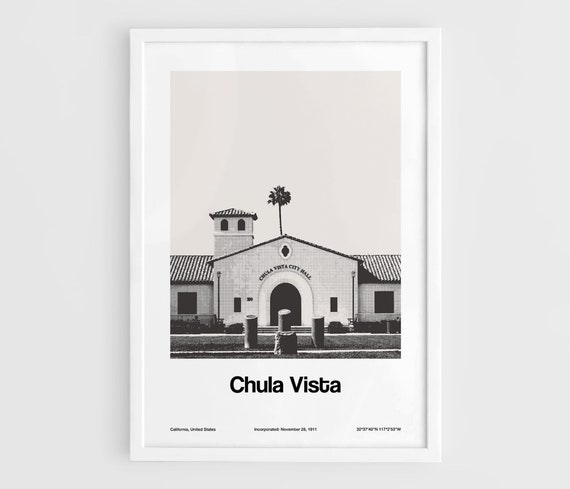 Chula Vista City Hall Minimalist Poster Print