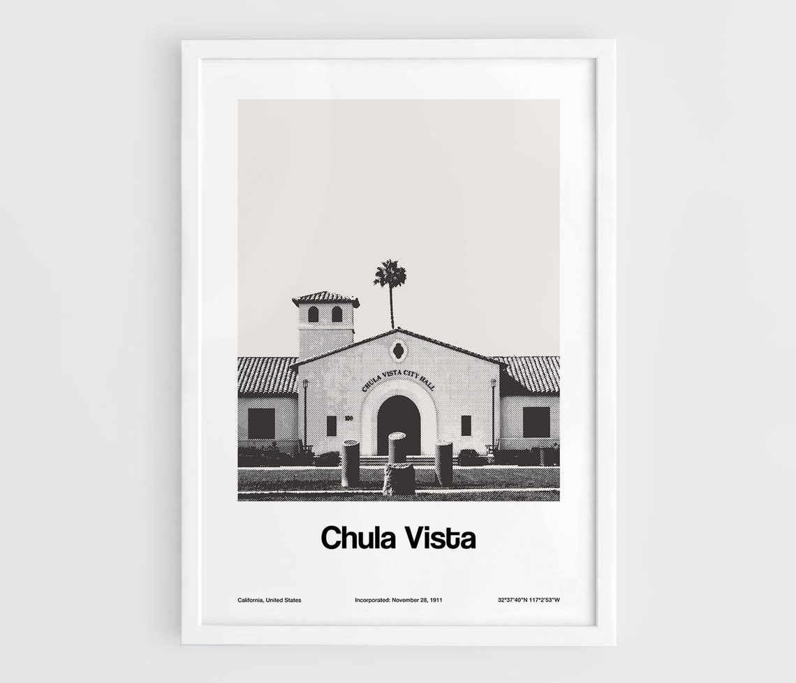Chula Vista City Hall Minimalist Poster Print
