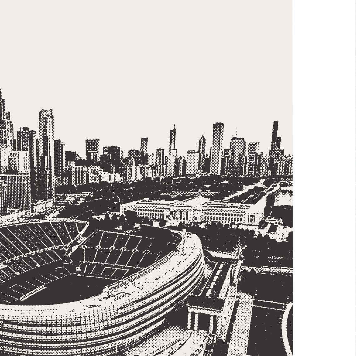 Chicago Illinois Minimalist City Print, Black and White - Image 2