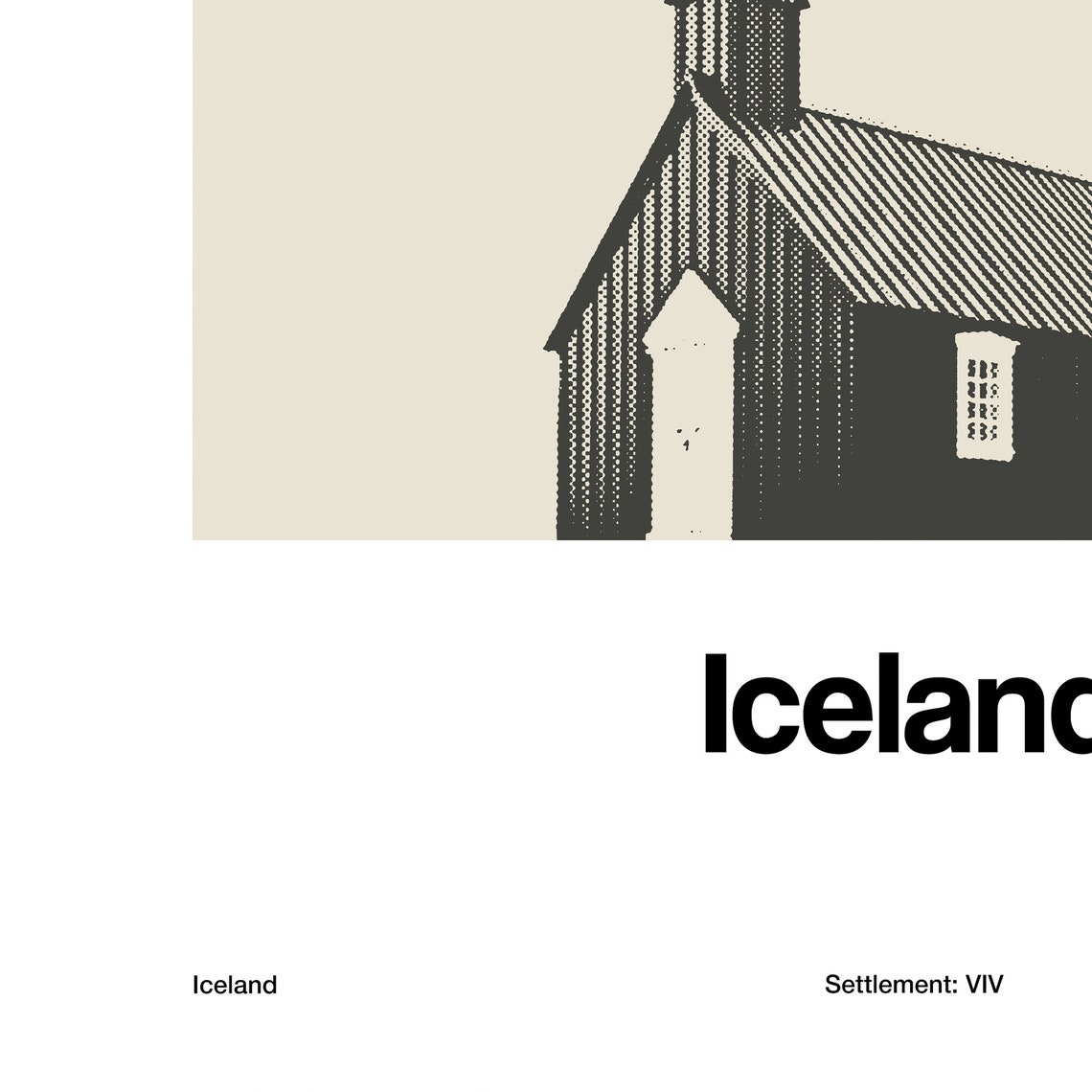 Iceland Black Church Print Iceland Travel Poster Iceland Nordic Design Iceland Scandinavian Wall Art Custom City Arch Print Poster - Image 3