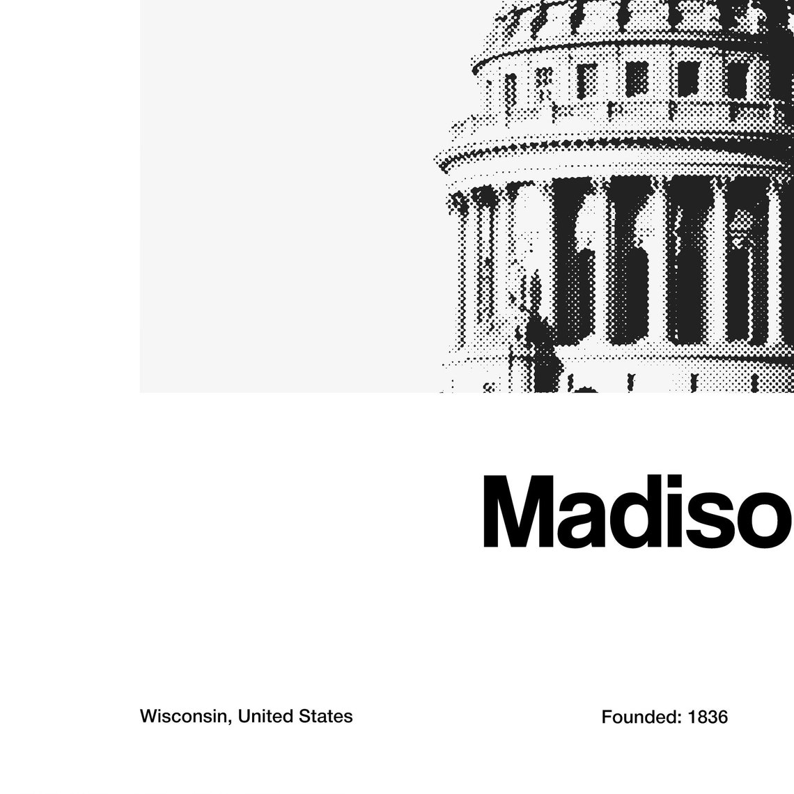 Madison Wisconsin State Capitol Minimalist Poster - Image 2