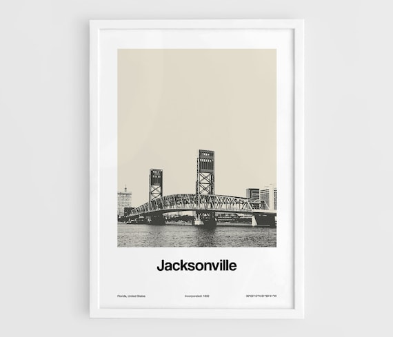 Jacksonville Florida Minimalist Skyline Art Print