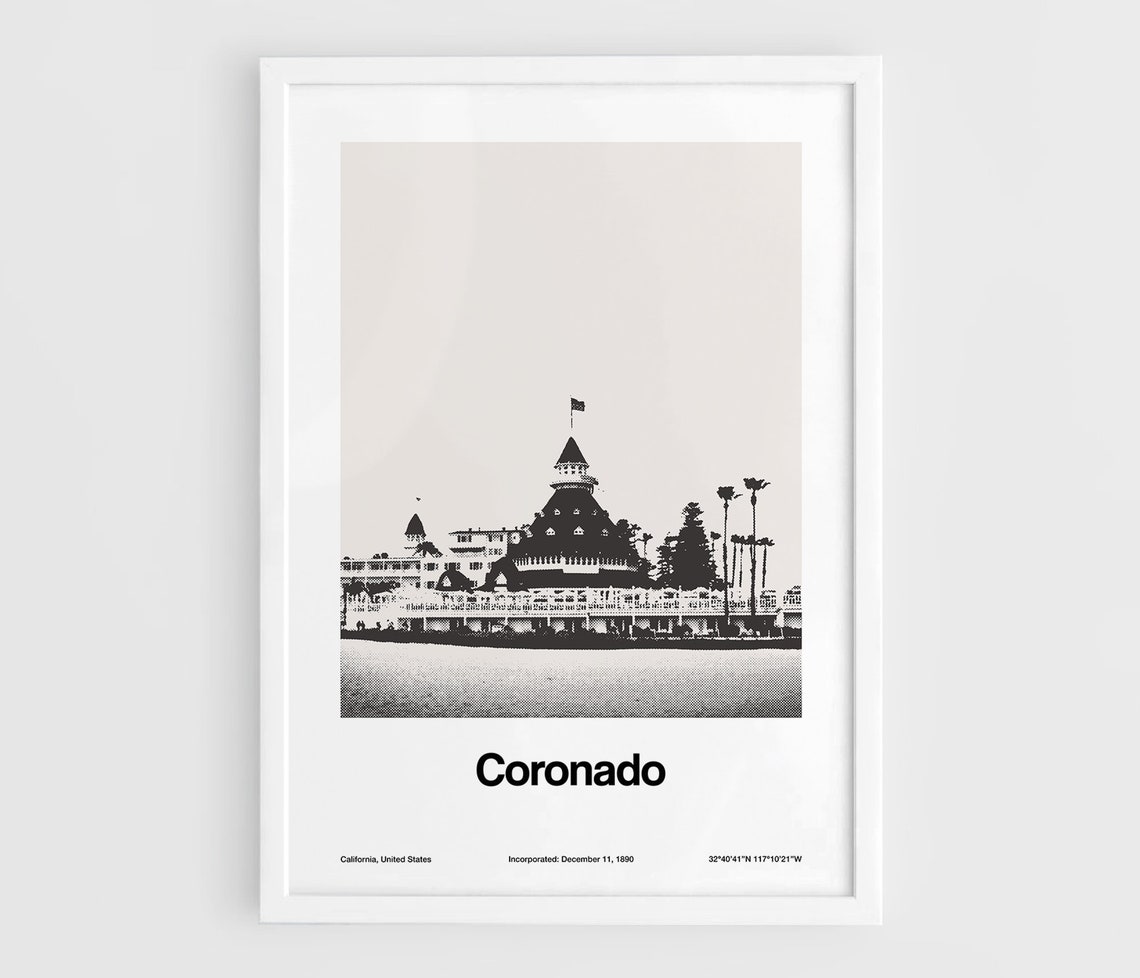 Coronado California Minimalist Custom City Art Print