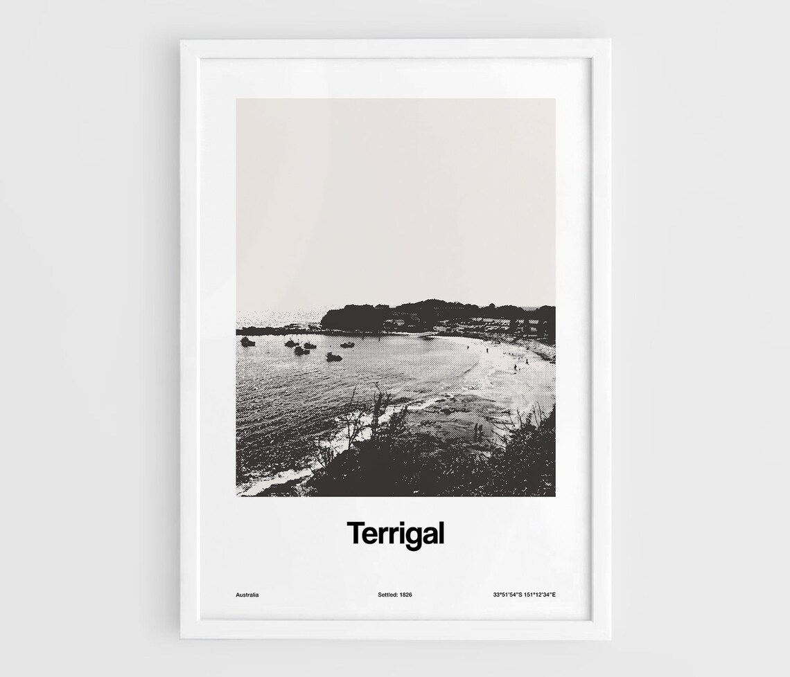 Terrigal Minimalist Travel Poster, Central Coast NSW