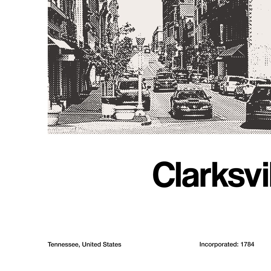Clarksville TN, Minimalist Custom City Print - Image 2