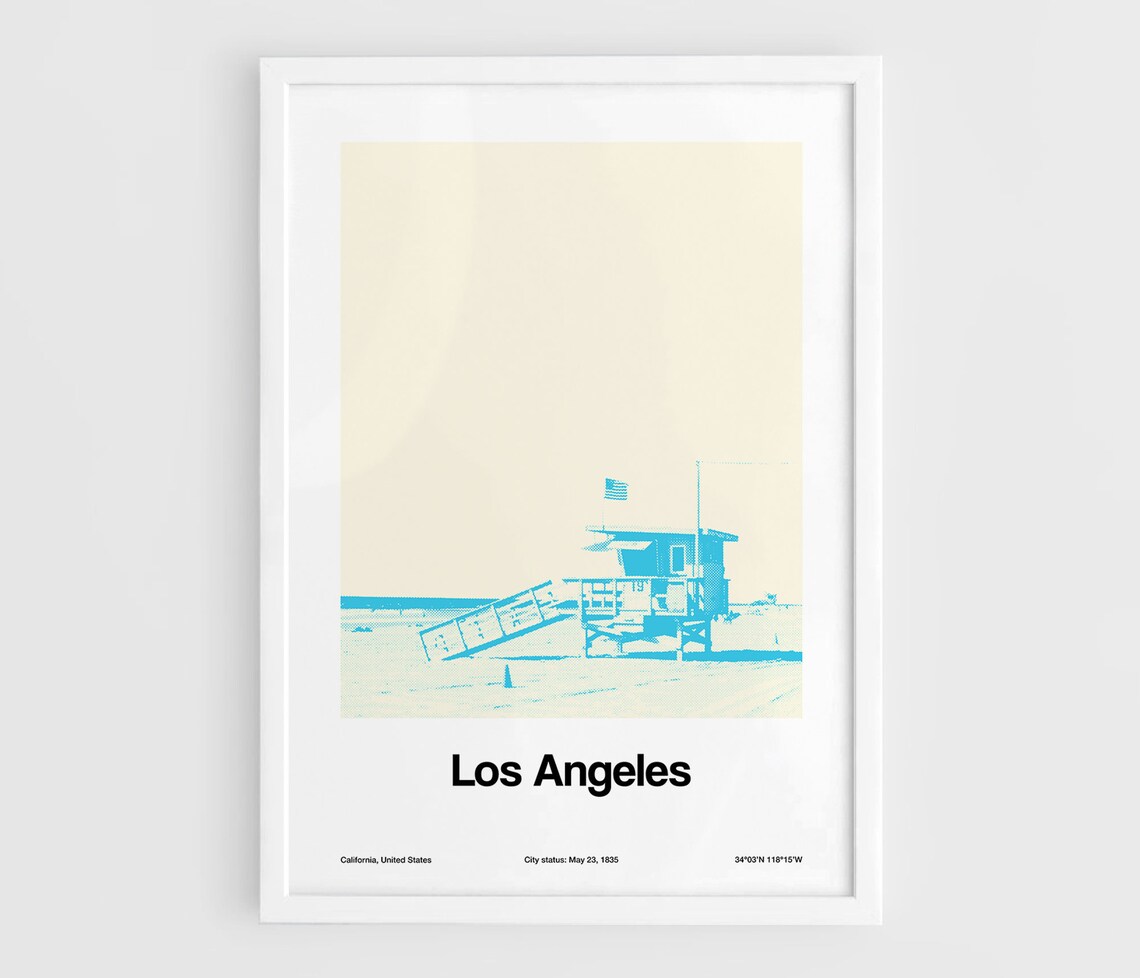 Los Angeles Beach Lifeguard Tower, Manhattan Beach Art Print