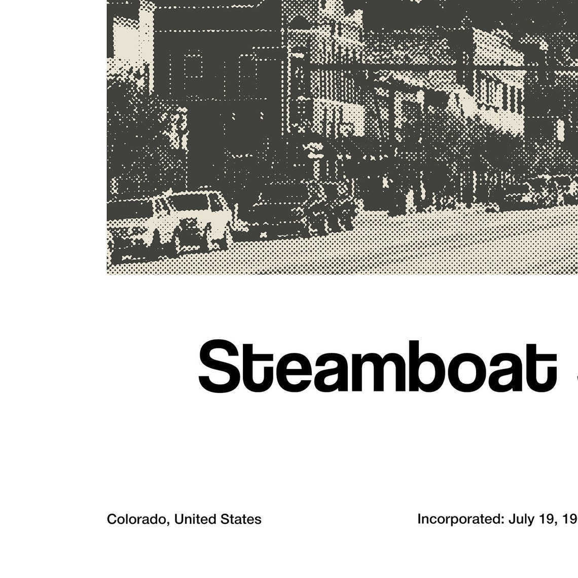 Steamboat Springs, Colorado Mountain Poster, Minimalist - Image 2