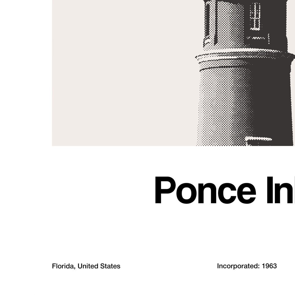 Ponce De Leon Inlet Light, Florida Minimalist Art Print - Image 2