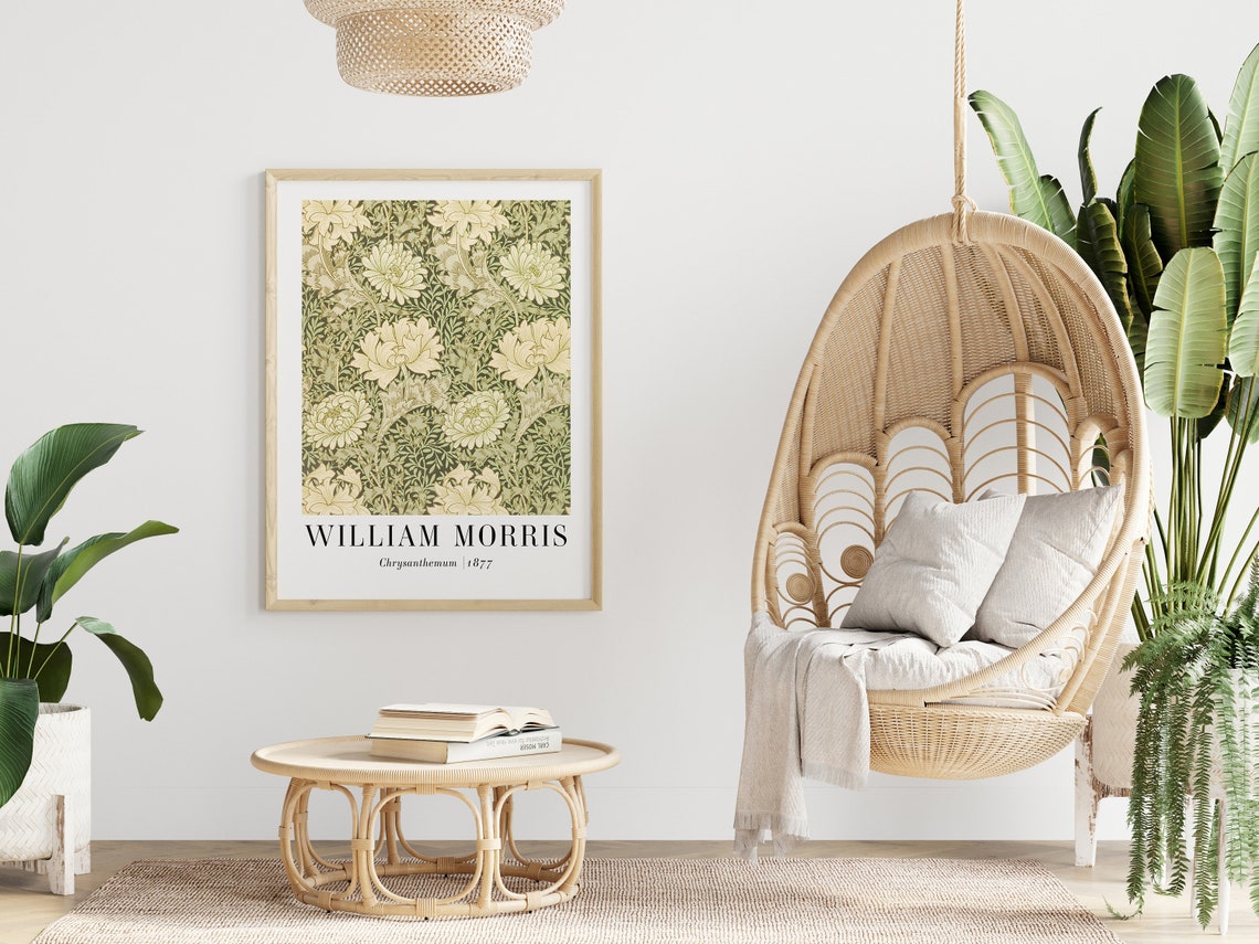 William Morris Chrysanthemum 1877 Green Floral Pattern Art Poster - Image 3