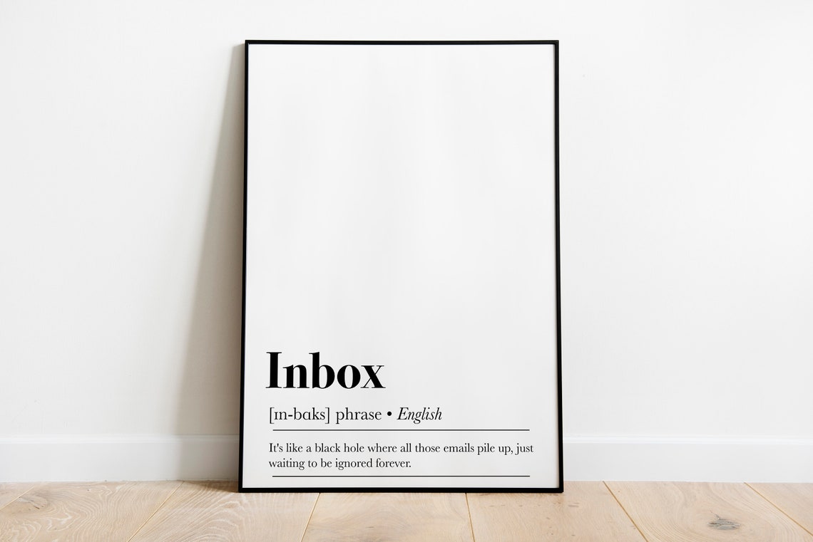 Inbox Dictionary Definition Funny Office Humor Wall Art Decor
