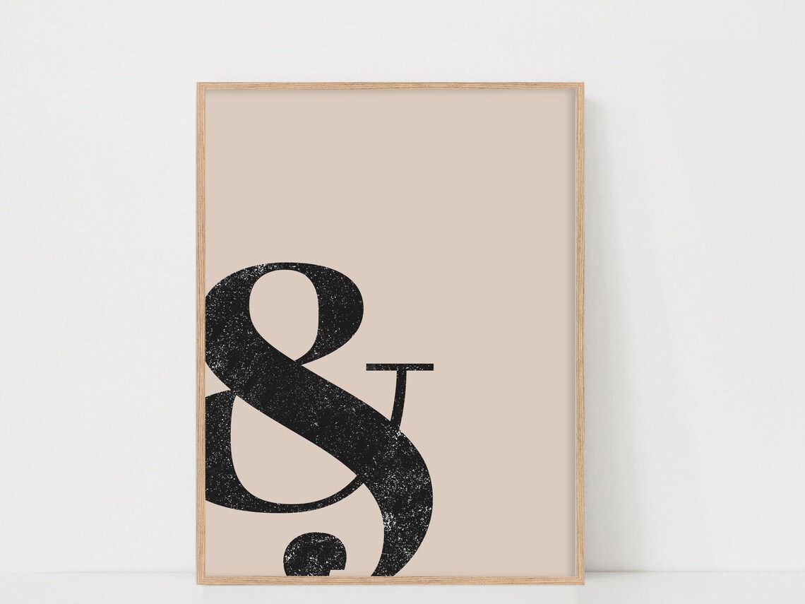 Oversized Ampersand Symbol Typography Print Neutral Beige Scandinavian Style