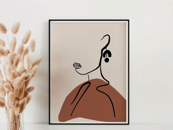 Abstract Woman Line Art, Modern Minimal Art Print
