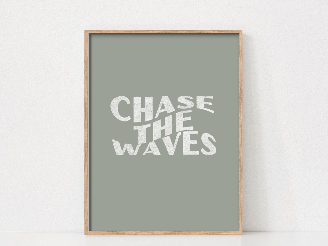 Beach Sayings Chase The Wave Boho Art Print