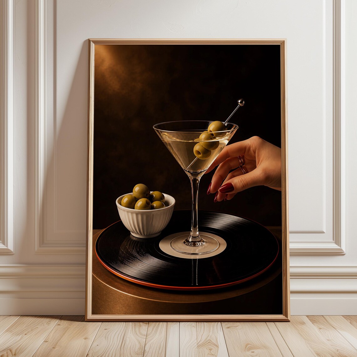 Dirty Martini, Moody Retro Bar Art Print