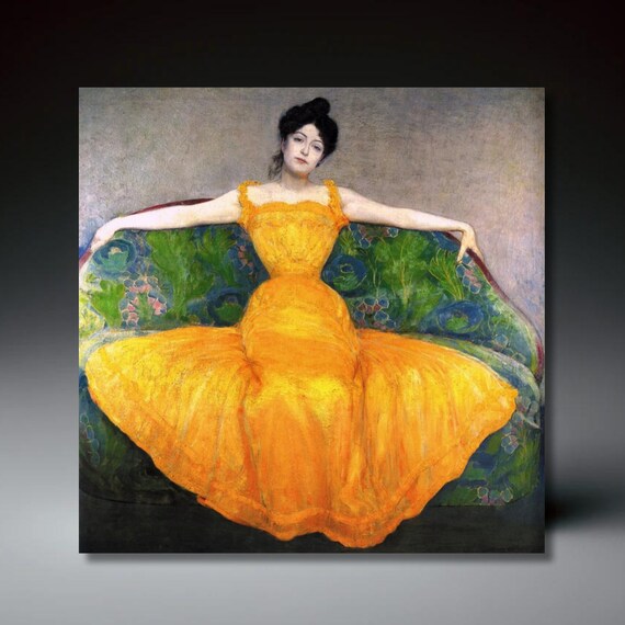 Max Kurzweil Woman in Yellow Dress 1899 Vienna Classic Art Print