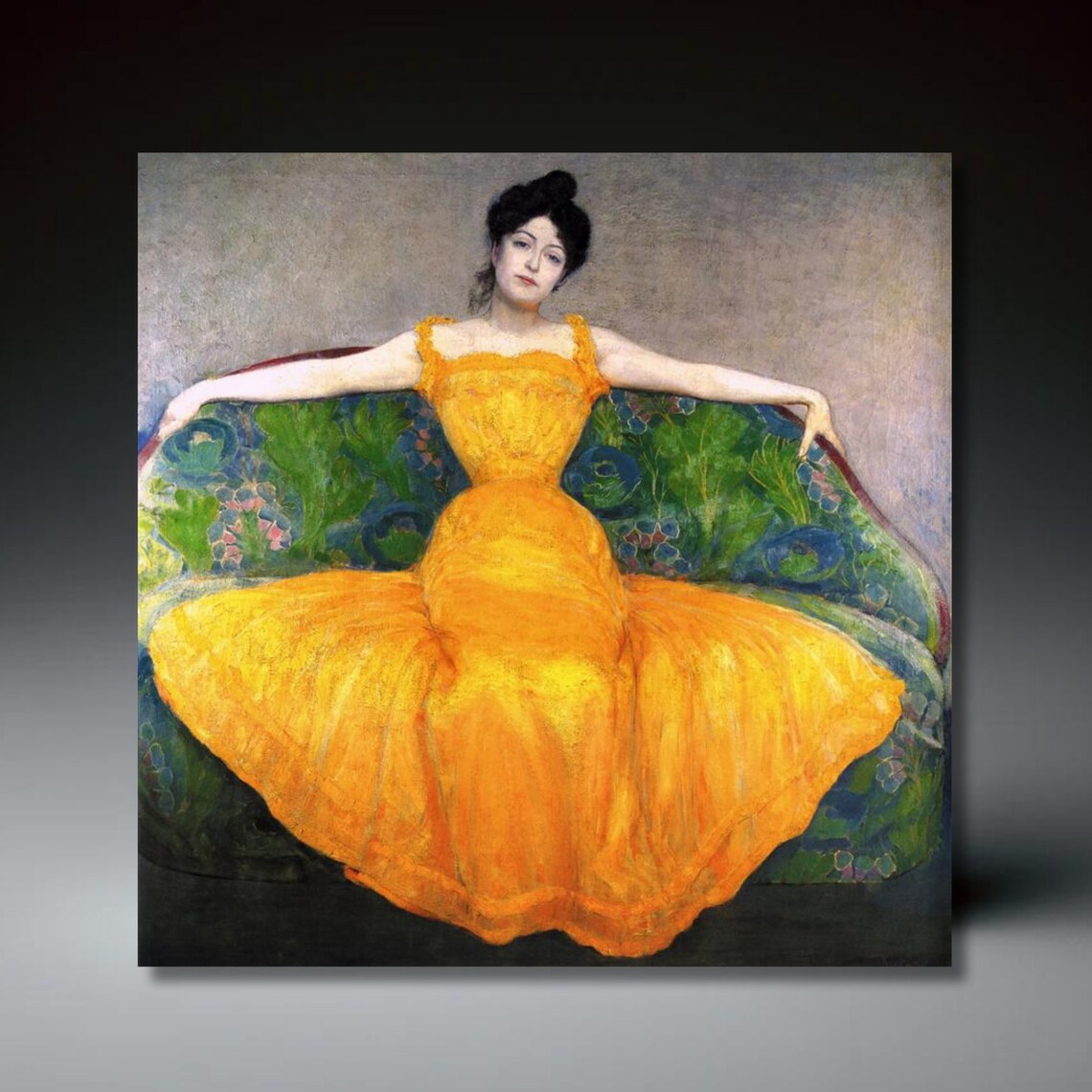 Max Kurzweil Woman in Yellow Dress 1899 Vienna Classic Art Print