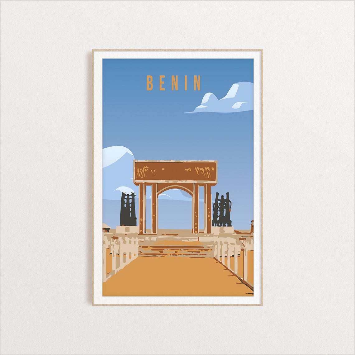 Benin Country Poster Country Art Country Wall Art Country Print Country Poster Travel Gift Benin Travel Illustration - Image 2