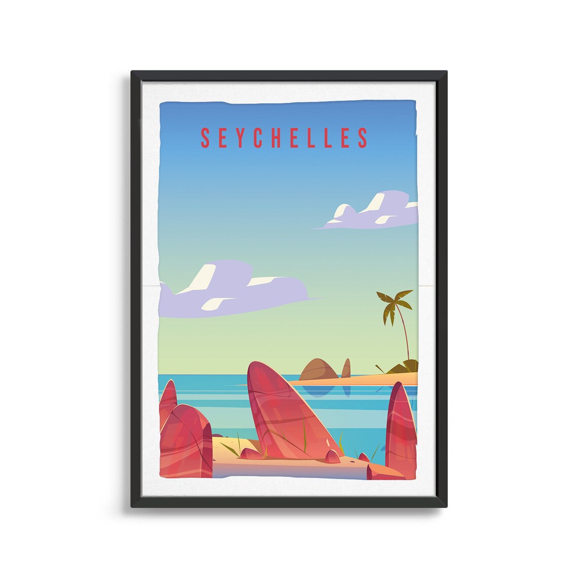 Seychelles Country Travel Poster, Place Wall Art - Image 2