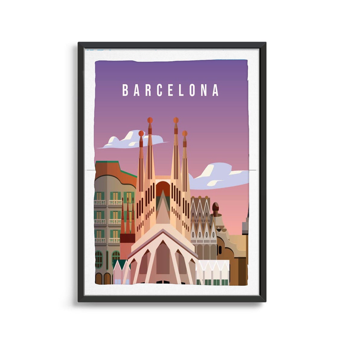 Barcelona City Poster City Art City Wall Art City Print City Poster City Print Travel Gift Travel Illustration