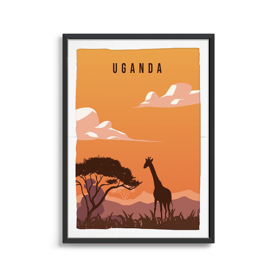 Uganda Travel Illustration Art Print, Country Poster - Image 2