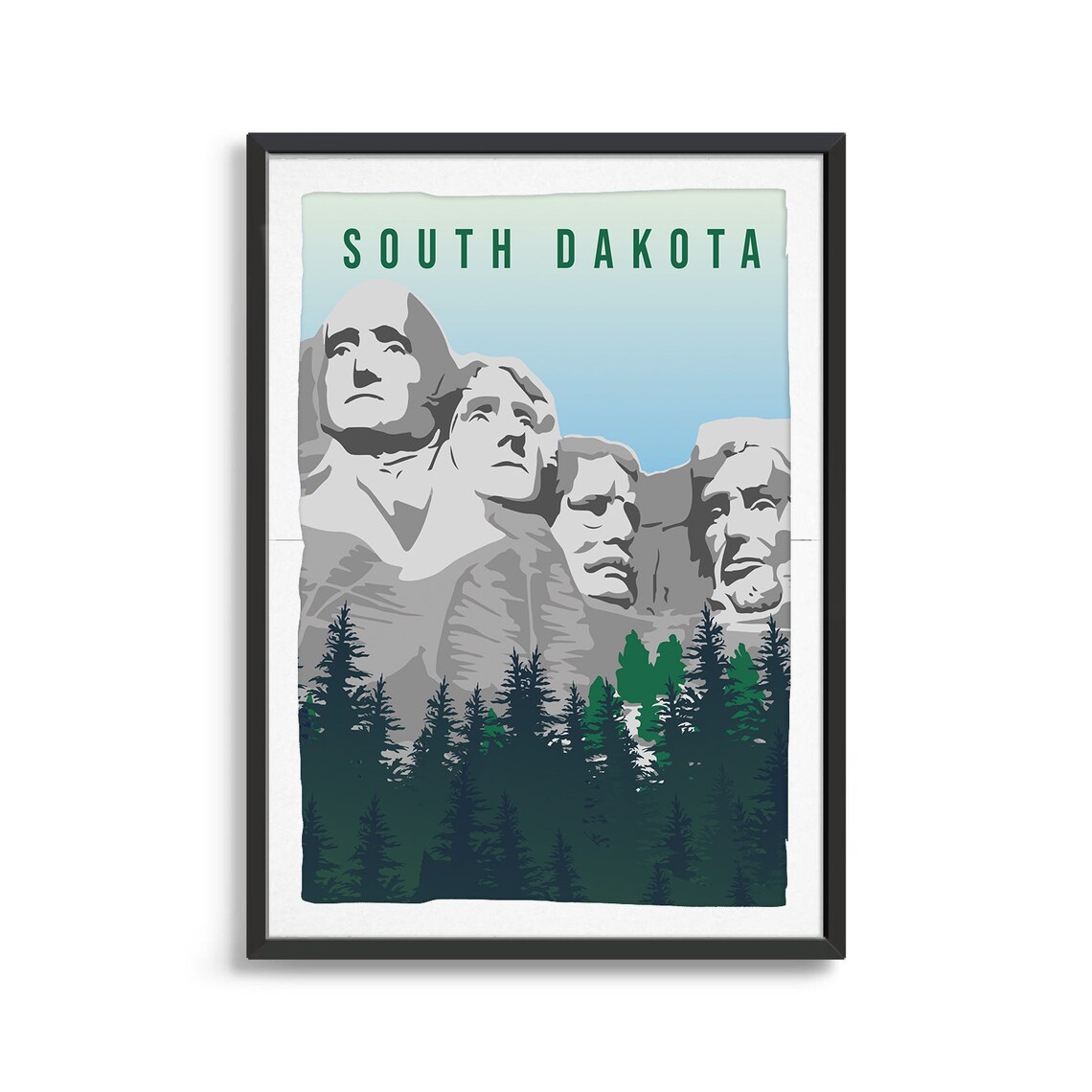 South Dakota State Travel Poster Art Print