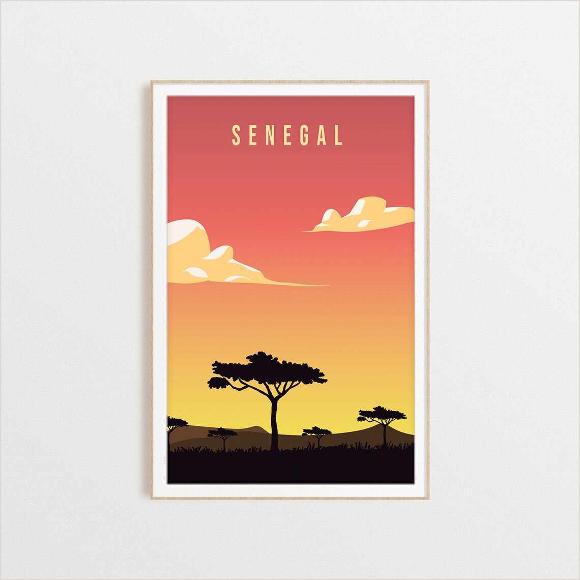 Senegal Travel Poster, Country Wall Art Print