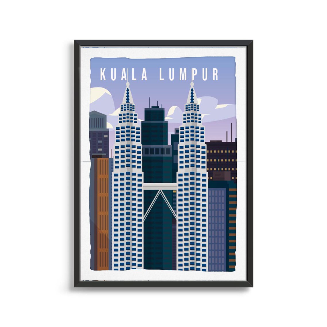Kuala Lumpur Malaysia Petronas Twin Towers Skyline Travel Poster - Image 2