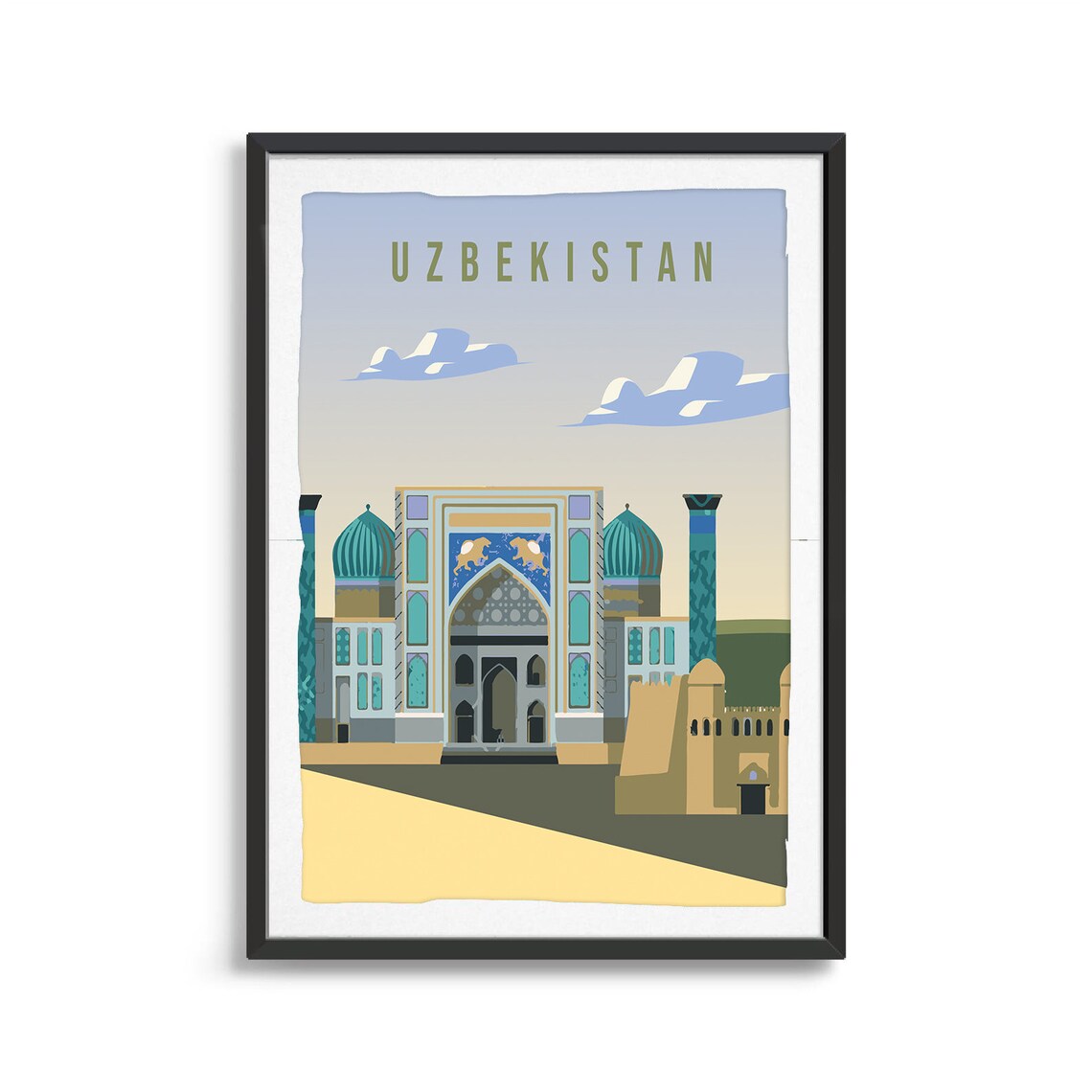 Uzbekistan Travel Poster, Country Art Print