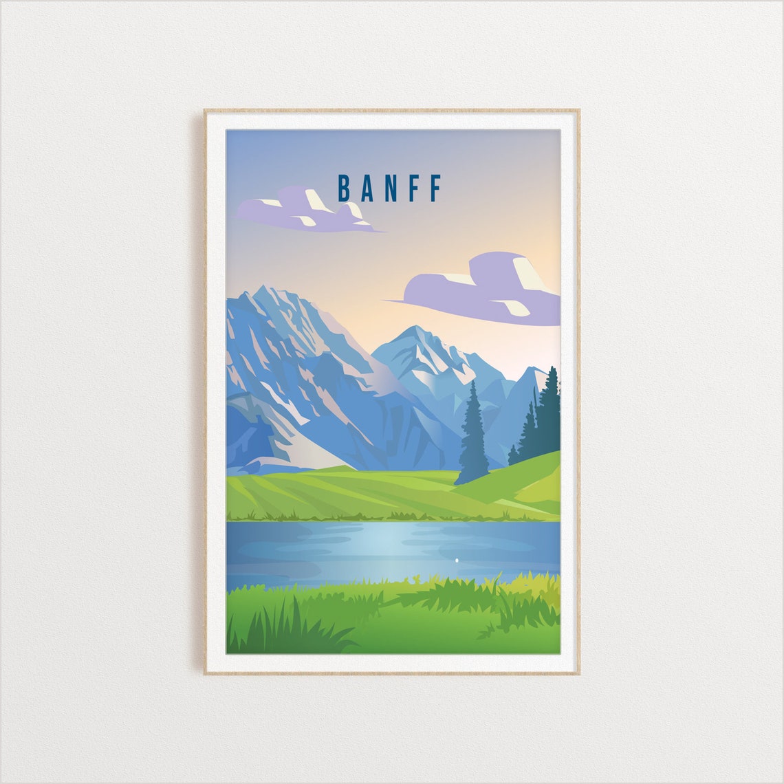 Banff Country Poster Art City Wall Art Country Art Country Poster Country Print Country Art Canada Travel Illustration - Image 2