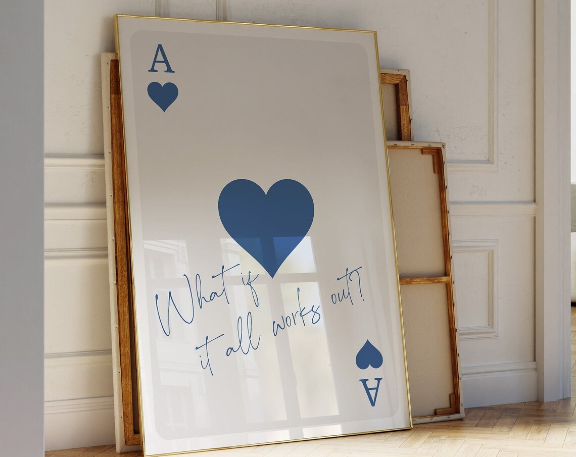 Ace Of Hearts Retro Poster, Preppy Y2K Wall Art