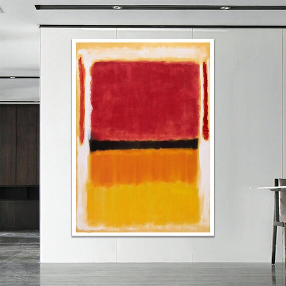 Minimalist Abstract Canvas Painting Beige Yellow Orange Terracotta