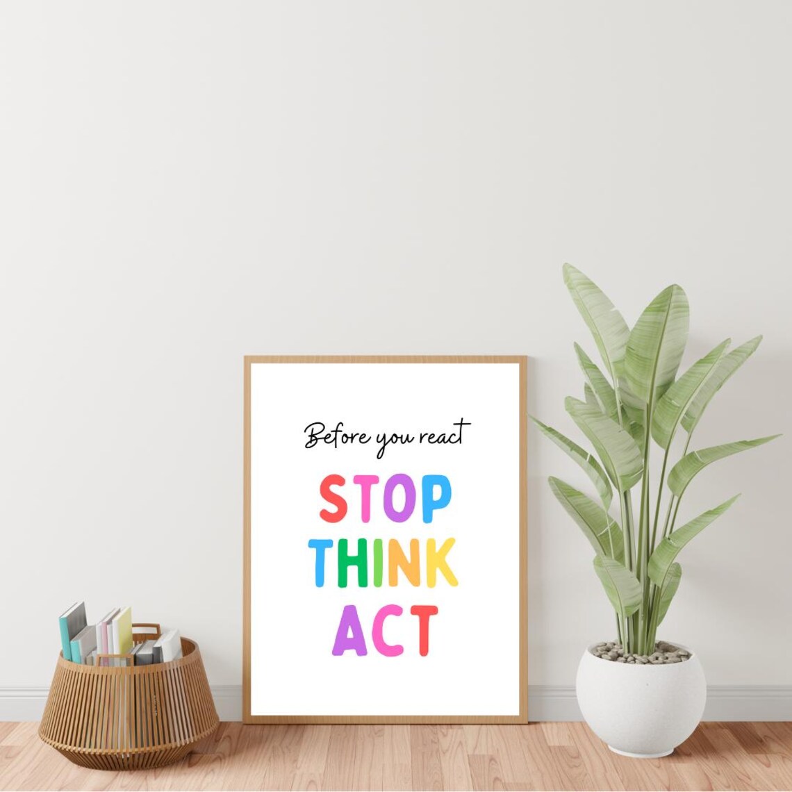 Before You React Stop Think Act Mindset Poster - Image 4