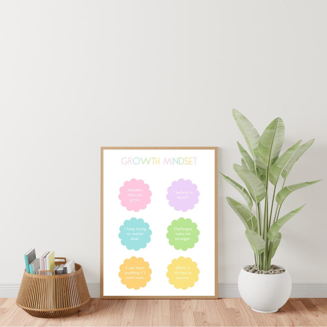 Growth Mindset Positive Self Talk Pastel Affirmations Classroom Poster - Image 2