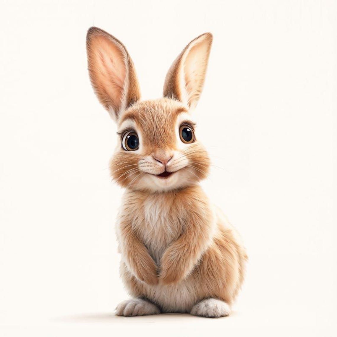 Smiling Baby Bunny Rabbit Cute Kids Nursery Decor Room Wall Art