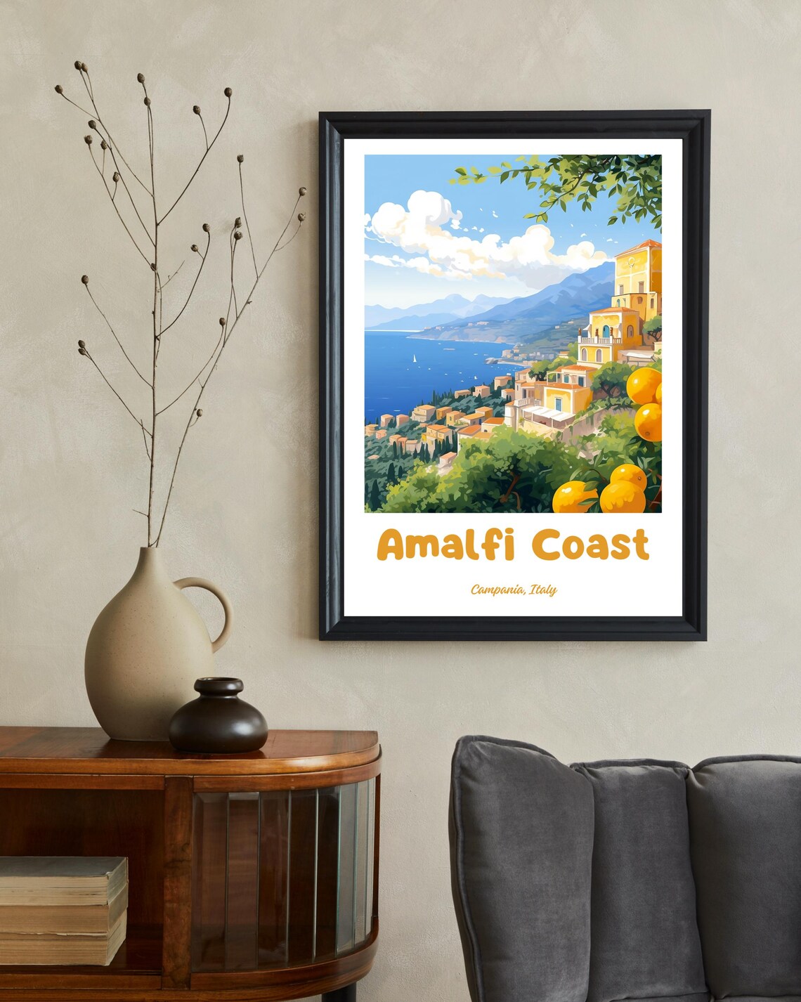 Amalfi Coast Travel Poster, Sorrento Lemon Print - Image 2