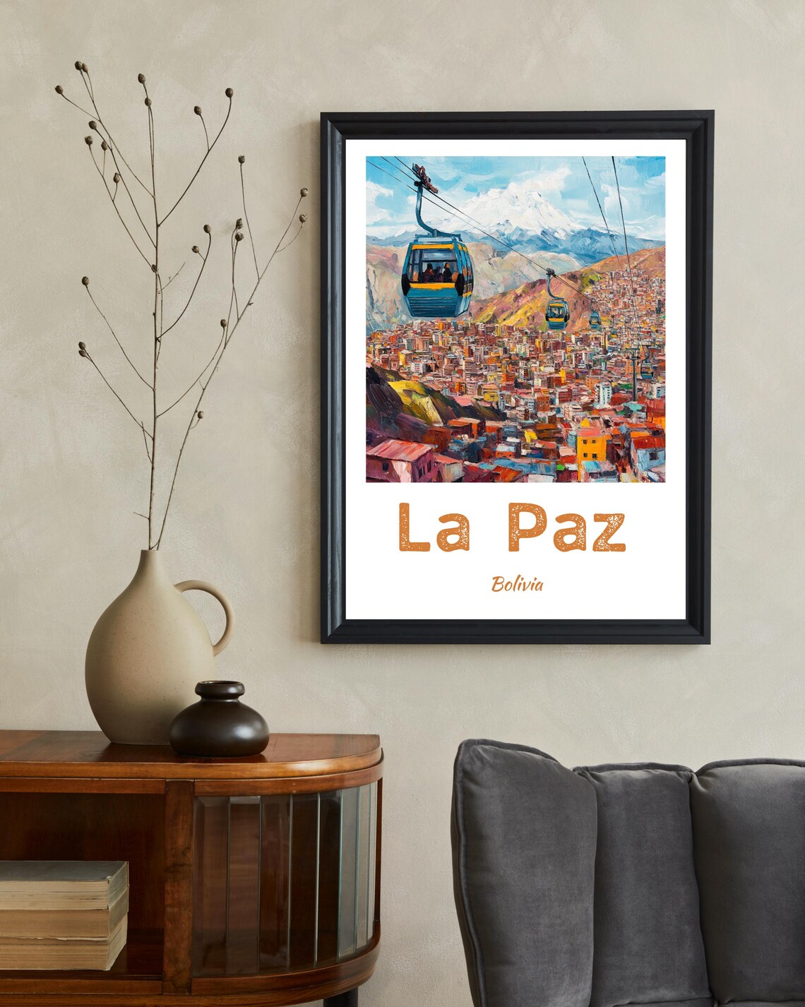 La Paz Bolivia Travel Poster, Wedding Christmas Gift - Image 2