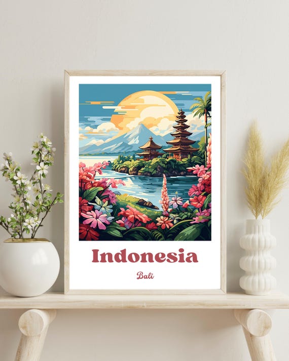 Bali Traditional Travel Poster, Wedding Gift