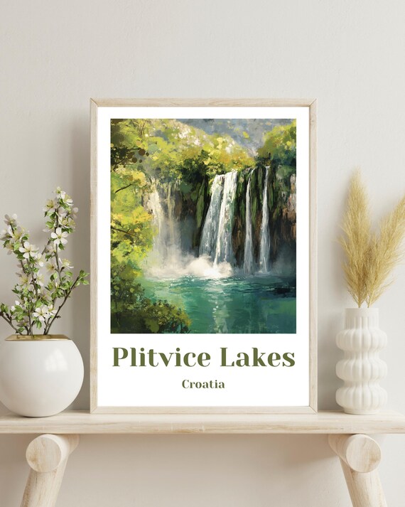 Plitvice Lakes National Park, Croatia Travel Poster