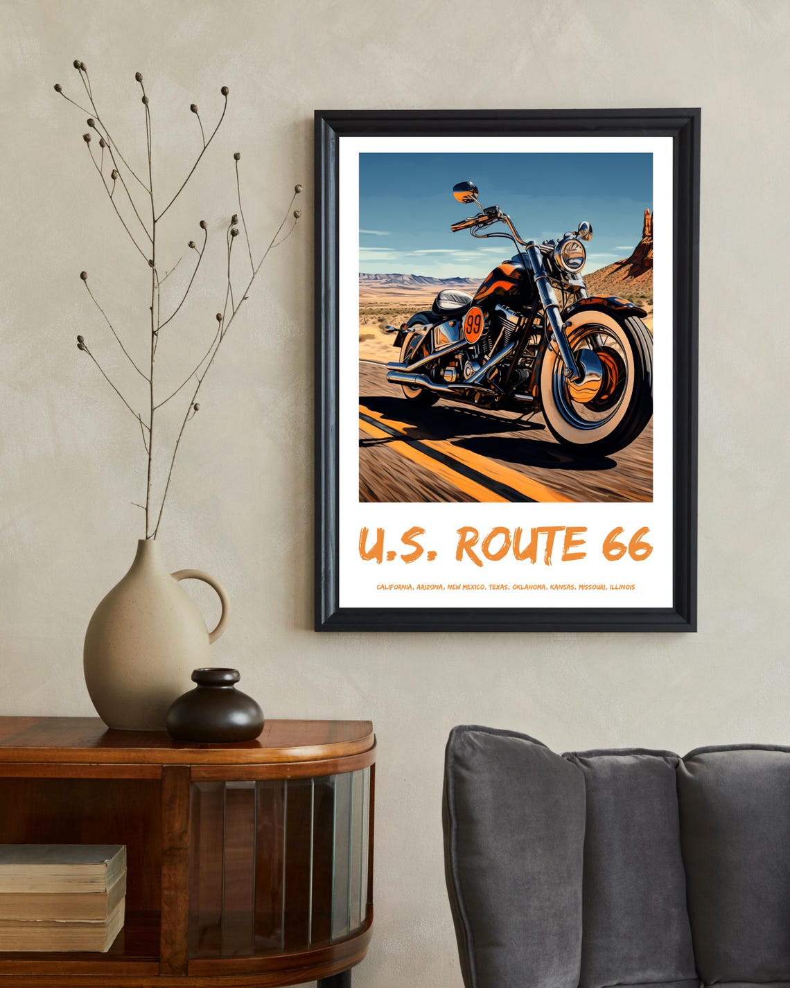 Us Route 66 Travel Poster, Route 66 Wall Decor - Image 2
