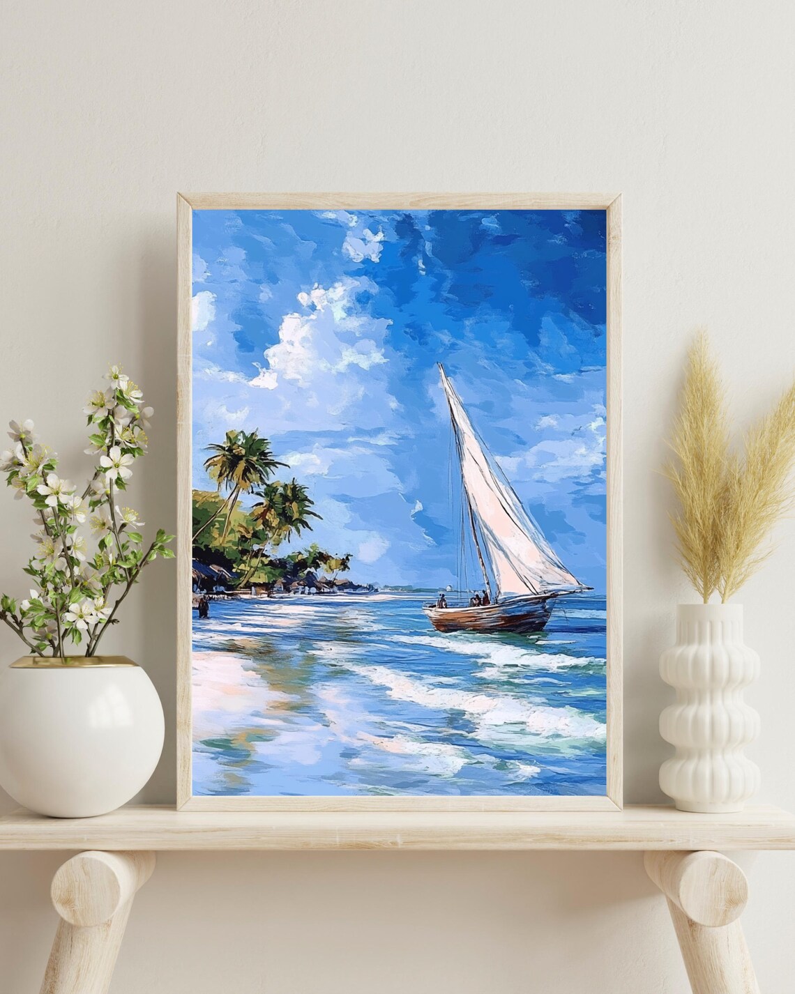 Zanzibar Travel Poster, Ocean Decor Gift for Sailors