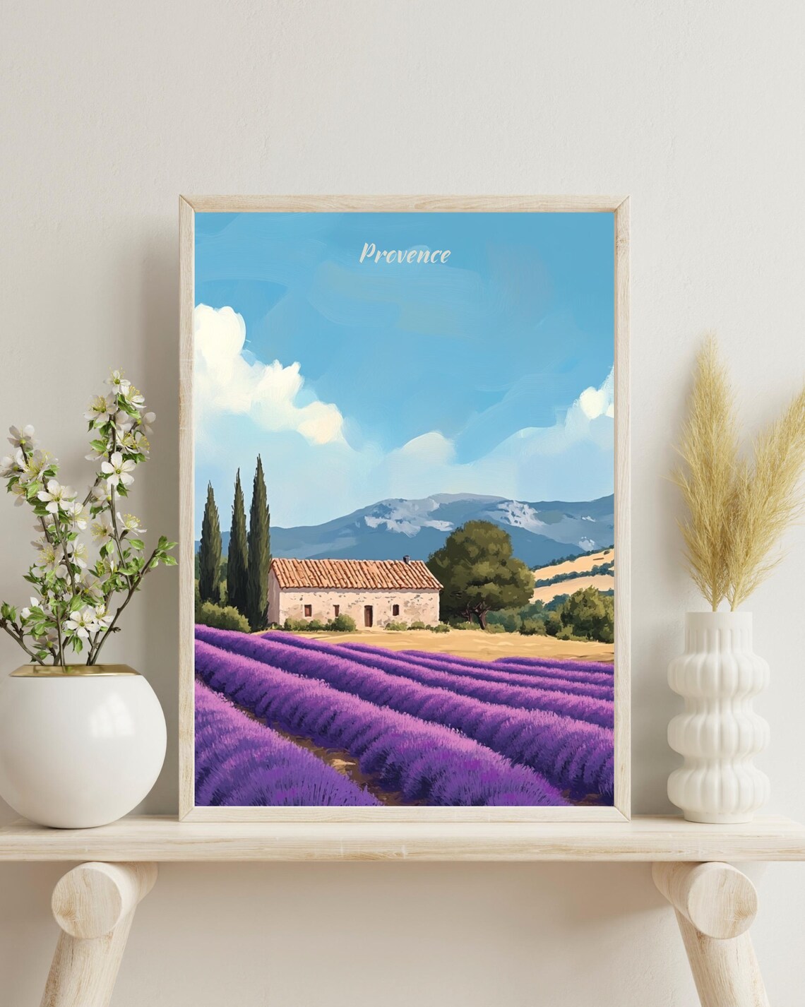 Provence Lavender Field - Vintage Travel Poster
