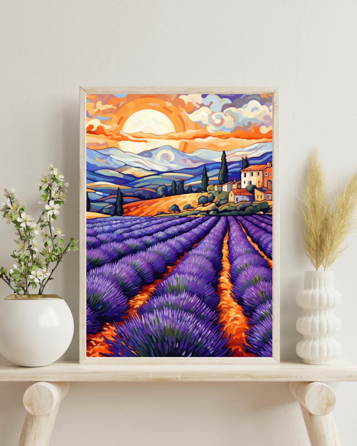 Provence Lavender Field - Vintage Travel Poster