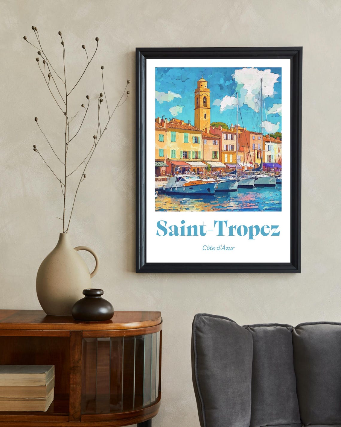 Saint Tropez Poster Saint Tropez Traditional Travel Print French Riviera Print Saint Tropez Art Print France Art Christmas Gift - Image 2