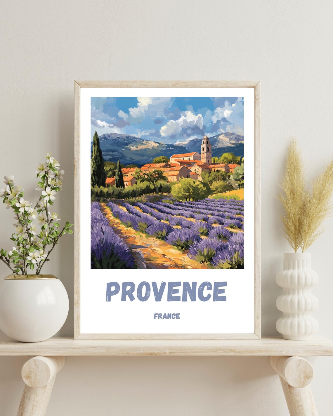Provence Lavender Field - Vintage Travel Poster