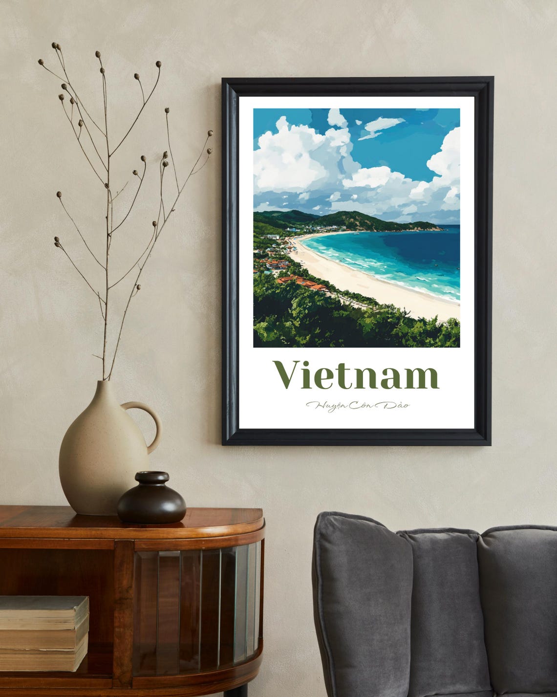 Con Dao Vietnam Travel Poster, Tropical Beach Art - Image 2