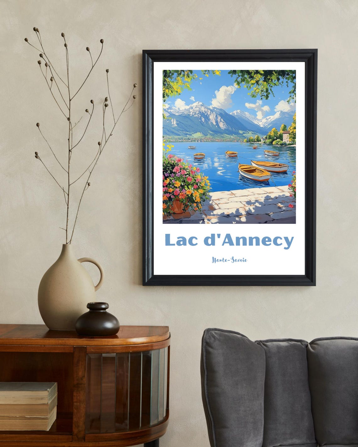 Lake Annecy Poster Annecy France Travel Print Lake Annecy France Art French Lake Art Lake Annecy Wall Art Christmas Gift Annecy Gift - Image 2